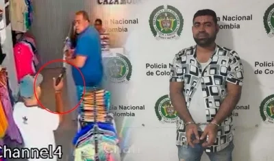 Elvis Antonio Hernández Parrao en el atraco de este sábado y cuando fue capturado en enero de 2023.