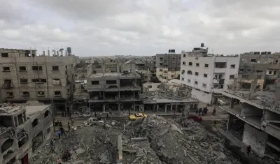 Franja de Gaza tras ataques en la guerra.