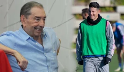 Fuad Char y James Rodríguez se reunieron este viernes en Llanogrande.