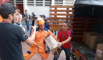 Entrega de ayudas humanitarias en Cúcuta.