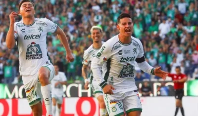 La celebración de James Rodríguez.