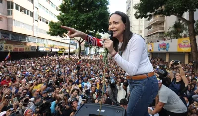 La líder antichavista, María Corina Machado.