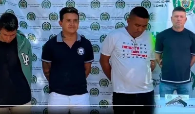 Los cuatro presuntos integrantes del 'Clan del Golfo' capturados.