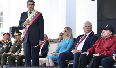 Nicolás Maduro con el presidente de Cuba, Miguel Díaz-Canel ,y su homólogo de Nicaragua, Daniel Ortega. 