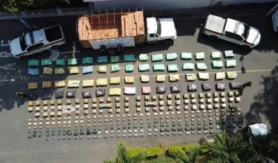 La marihuana incautada por la Policía. 