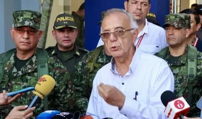 El ministro de Defensa de Colombia, Iván Velásquez, este domingo desde Cúcuta. 