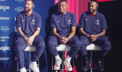 Lionel Messi, Kylian Mbappé y Neymar en el PSG.