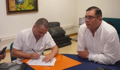 El concejal Bryan Orozco y Federman Vizcaíno.