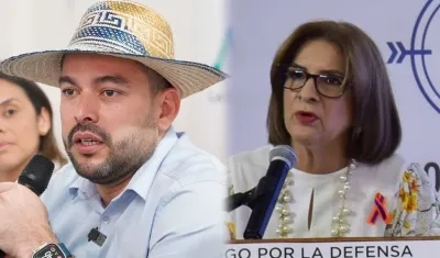 Agente interventor Edwin Palma y la procuradora saliente, Margarita Cabello.