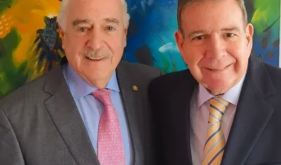 Expresidente Andrés Pastrana junto al líder opositor de Venezuela, Edmundo Rodríguez.
