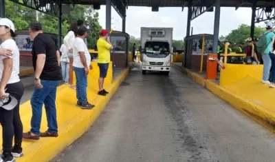 Una de las protestas realizadas en el 2024 en el peaje de Sabanagrande. 