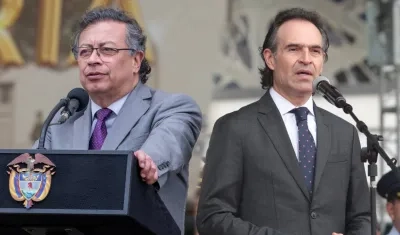 El Presidente Gustavo Petro y alcalde de Medellín, Federico Gutiérrez.