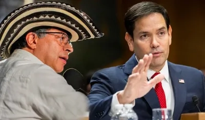 Presidente Gustavo Petro y Marco Rubio. 