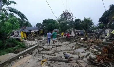 Momentos de la emergencia en Piojó. 