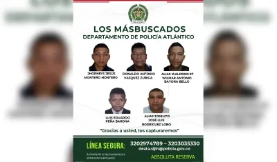 Cartel de los más buscados.