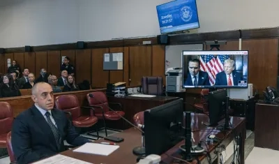 Trump compareció en el juicio de manera virtual.