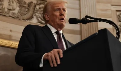 Donald Trump durante su primer discurso como Presidente de Estados Unidos. 