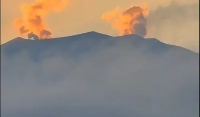 Imagen del volcán de este lunes.