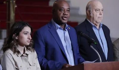El Canciller de Colombia, Luis Gilberto Murillo, durante una rueda de prensa.