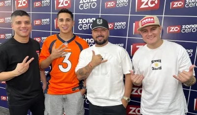 Marco Peñaranda, Roberto Kammerer Junior Saavedra, Marlon Rangel, integrantes de La Banda del 5.