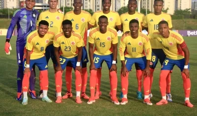 Selección Colombia sub-20 que participará en el Sudamericano de Venezuela. 