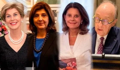 Carolina Barco, María Ángela Holguín, Marta Lucía Ramírez y Guillermo Fernández de Soto