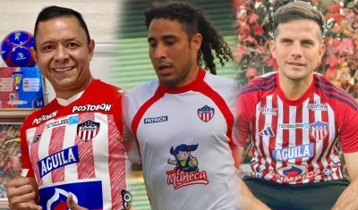 Iván René Valenciano, Jorge Bolaño y Junior Ischia, tres hijos de exjugadores del Junior que también vistieron su camiseta.