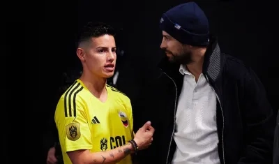 James Rodríguez con Gerard Piqué, creador de la Kings League.