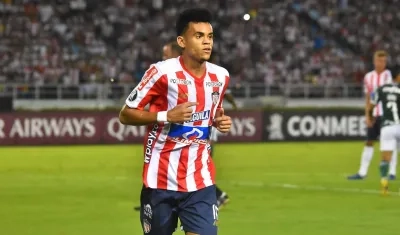 Luis Díaz en un partido con Junior de Barranquilla.