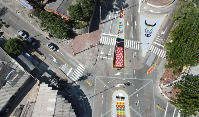 Aspecto de la micro intervención en la carrera 54 con calle 48.