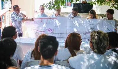 Aspecto del acto de inicio de obras en Casa Laskar, en Puerto Colombia.