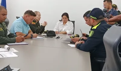 Reunión de este viernes en la alcaldía de Soledad. 