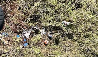 Lugar donde fueron encontrados los restos de la avioneta.