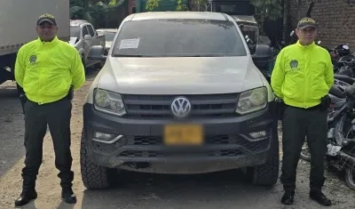 Camioneta recuperada por la Policía. 