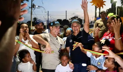 Alcalde Alejandro Char en la inauguración del Parque El Brasil.