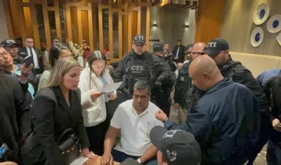 Momento en que llegó el CTI a capturar a alias 'Araña'. 