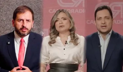 Congresistas de los partidos de oposición en la transmisión del derecho a réplica. 