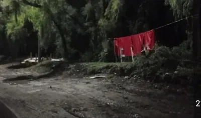 La bandera del ELN en el norte de Bogotá.