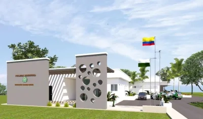 El render de una de las estaciones de Policía.