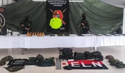 Elementos incautados. 