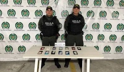 Celulares incautados. 