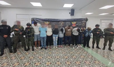 Las capturas fueron realizadas por el Gaula Militar y el CTI de la Fiscalía. 