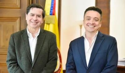 Juan Fernando Cristo con el ahora MinInterior (e) Gustavo García. 