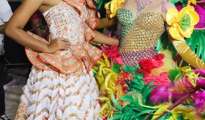 La reina del Atlántico, Gimel Morales, y la reina de Polonuevo, Sheilyn Blanco.