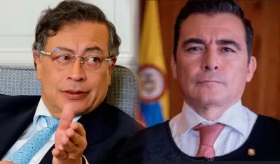 Gustavo Petro y el Magistrado César Reyes. 