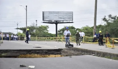 Puente de la Calle 30 en la mañana del accidente.