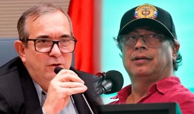 Rodrigo Londoño y el Presidente Gustavo Petro. 
