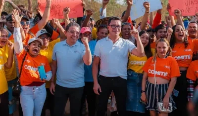 El Gobernador del Magdalena, Rafael Martínez y el exgobernador Carlos Caicedo.