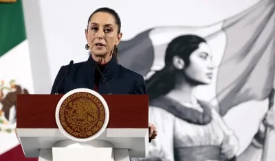 Claudia Sheinbaum, Presidenta de México, en rueda de prensa esta mañana.