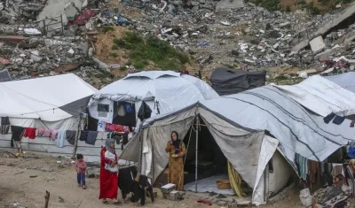 Escombros destruidos en la Franja de Gaza.